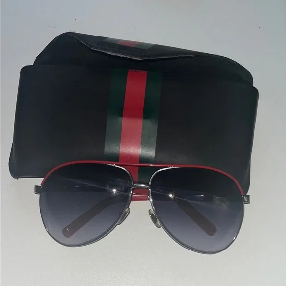Gucci Black glasses with Red and Green Stripe